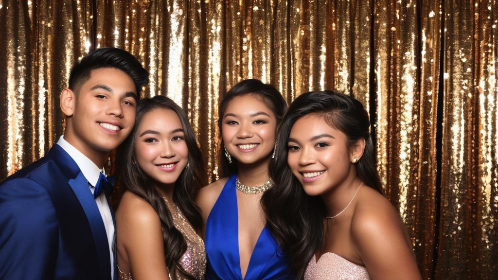 Photo Luxury prom photobooth experience, instant print photos, LED lights, premium event setup