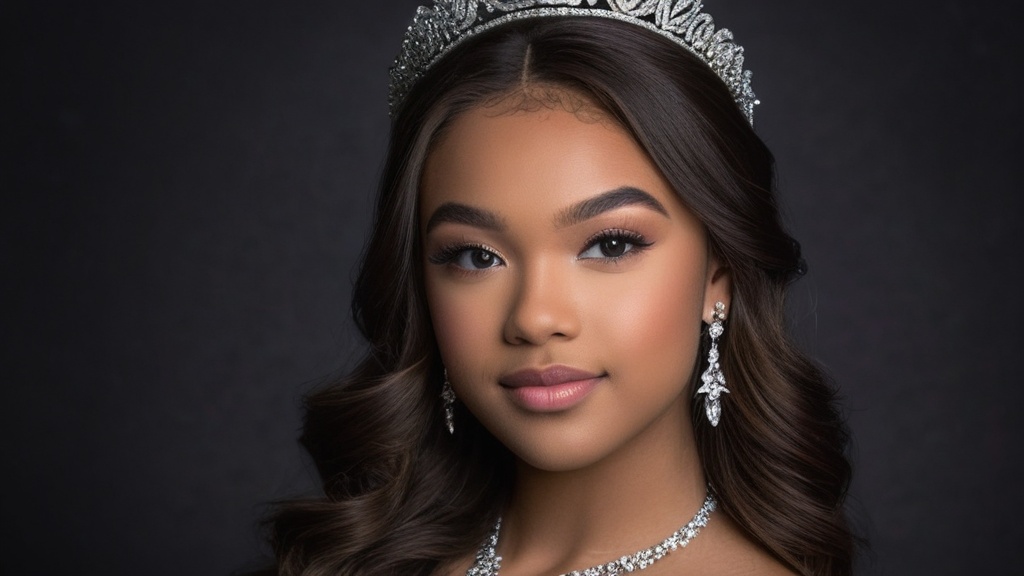 Photo Classic prom portraits, individual student posing confidently, studio-style lighting, dark elegant background